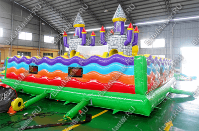 Надувной батут "Средневековье" 8*8*5 м, с цветным полом и стенами