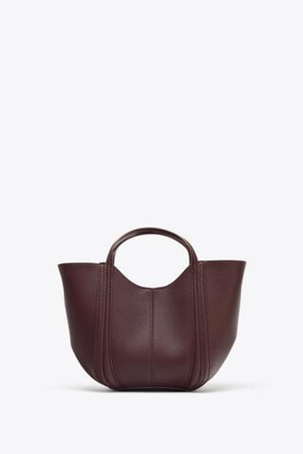 ZARA НЕБОЛЬШАЯ СУМКА С ДЕКОРАТИВНОЙ СТРОЧКОЙ, БУРГУНДИ
