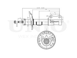 Амортизатор газовый передней подвески левый UNIO SAB-10304