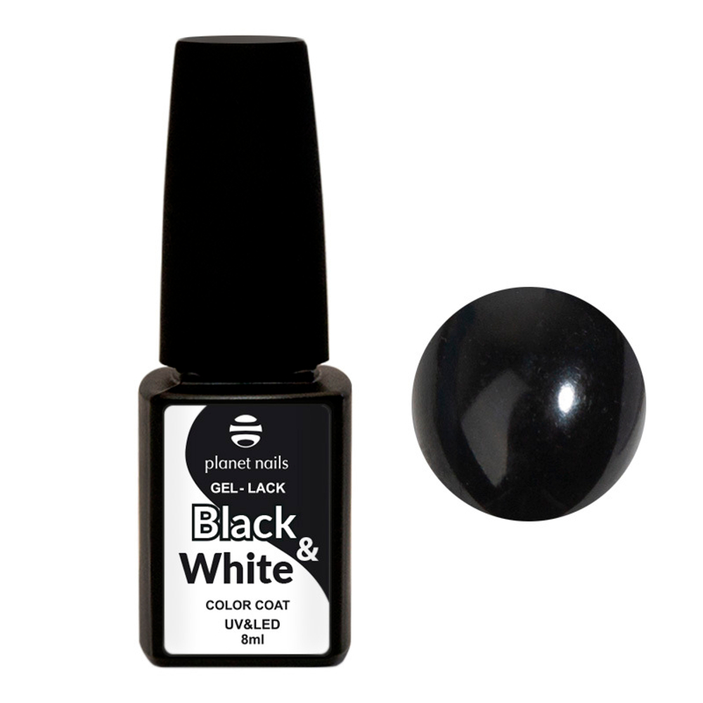 Planet Nails Гель-лак "Black&White" - 443, 8мл