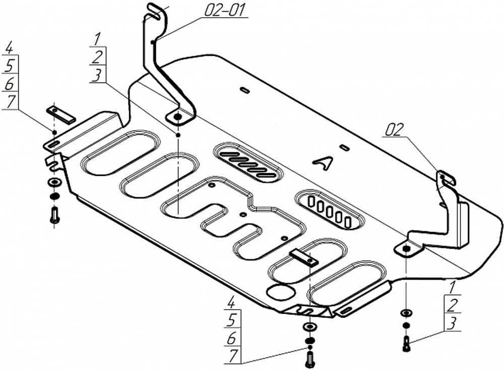 Защита картера двигателя, КПП. 1,5 мм, Сталь. для Geely Atlas 2024-н.в., Motodor.54207