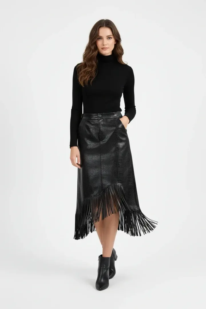 Кожаная юбка «ASD»