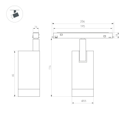 Светильник MAG-ORIENT-SPOT-R35-6W Warm3000 (BR, 24 deg, 48V) (Arlight, IP20 Металл, 5 лет) 045064