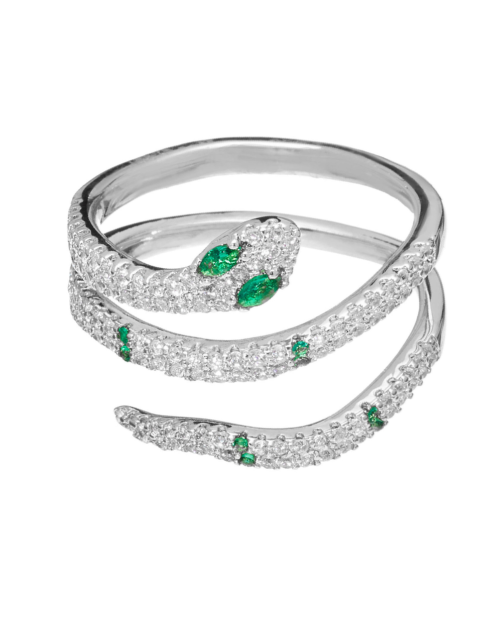 Кольцо-змея, 3 оборота, серебро