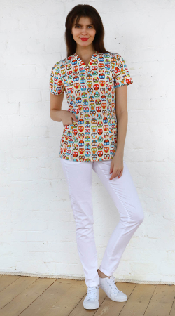 Блуза медицинская Альфа принт №2697