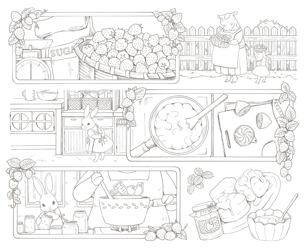 Traveling Animal Orchestra Exciting. Coloring Book