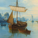 Картина  «Вид портового города / ANSICHT EINER HAFENSTADT»