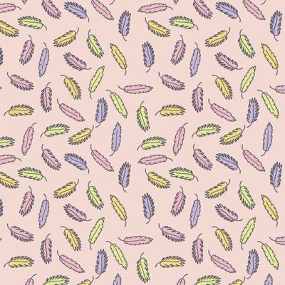 Разноцветные перышки, пастель