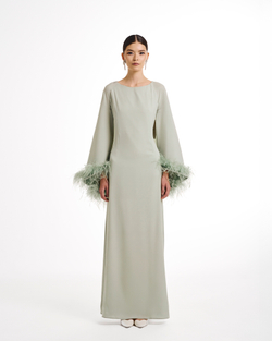 Платье-кейп Amaris (Амарис) в пол фисташковый