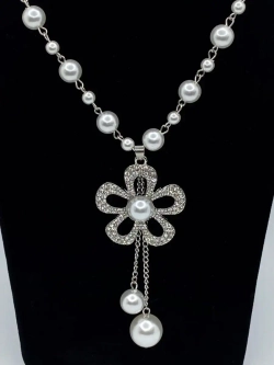 Длинное ожерелье с искусственным жемчугом бусы с подвеской