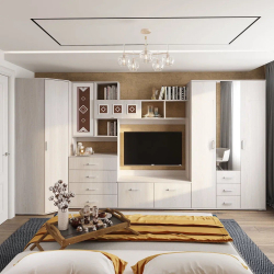 Шкаф угловой для одежды Белла, ясень белый