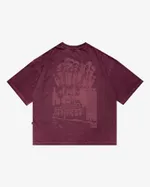 Футболка Issaya Omen Burgundy Garment Dyed бордовая