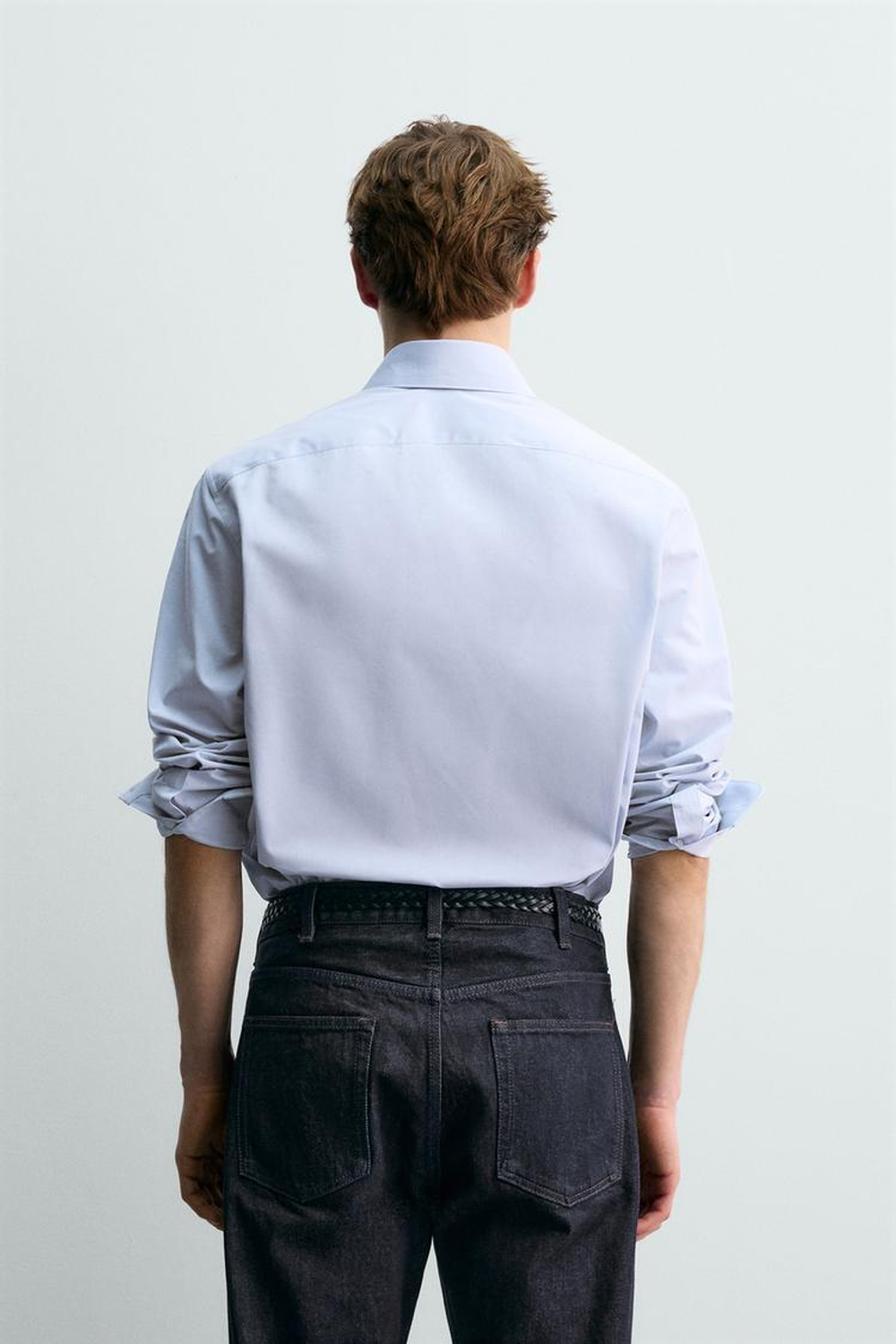 ZARА Х AARON LEVINE ФОРМАЛЬНАЯ РУБАШКА, НЕБЕСНО-ГОЛУБОЙ