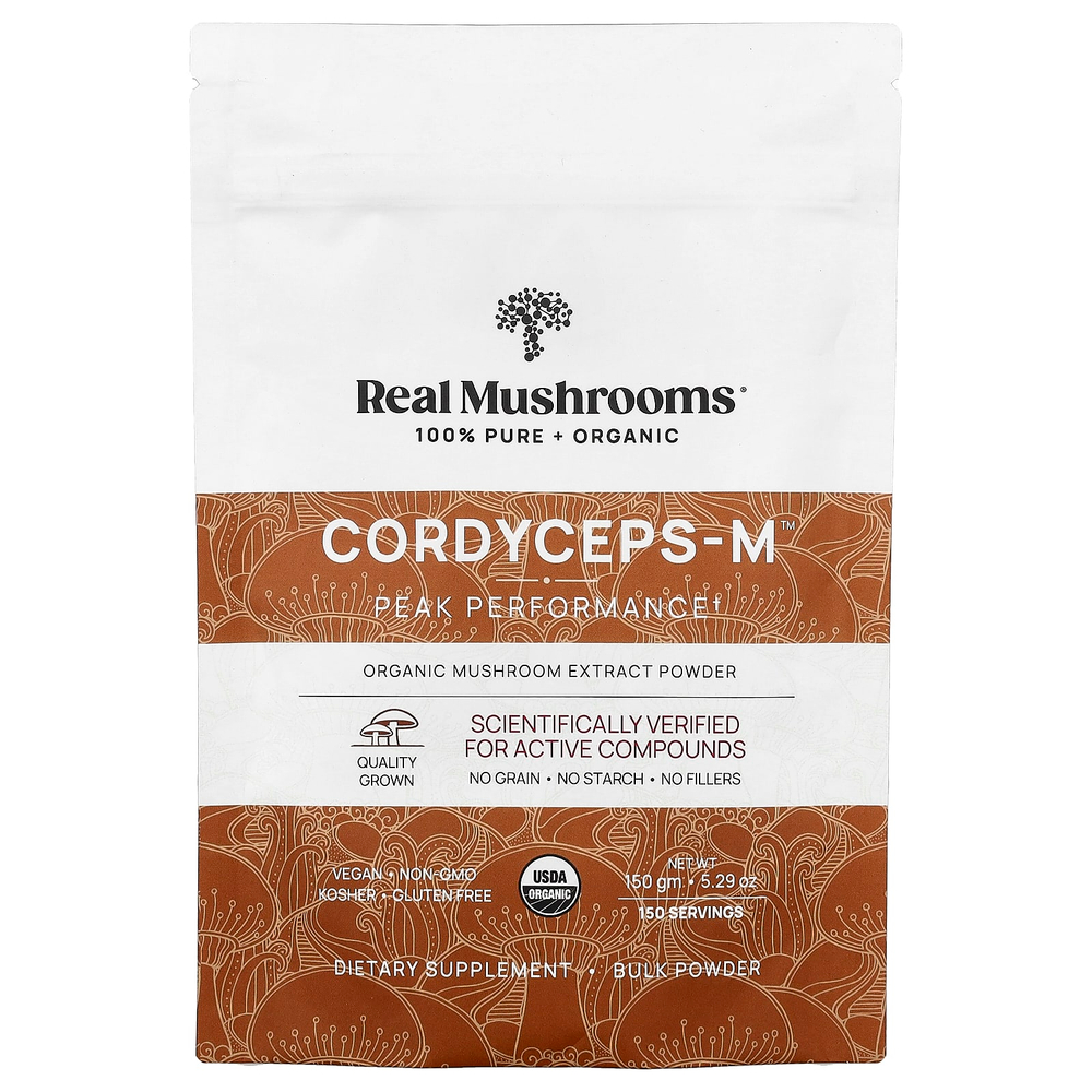 Real Mushrooms, Cordyceps-M™, порошок из экстракта органического гриба, 150 г (5,29 унции)