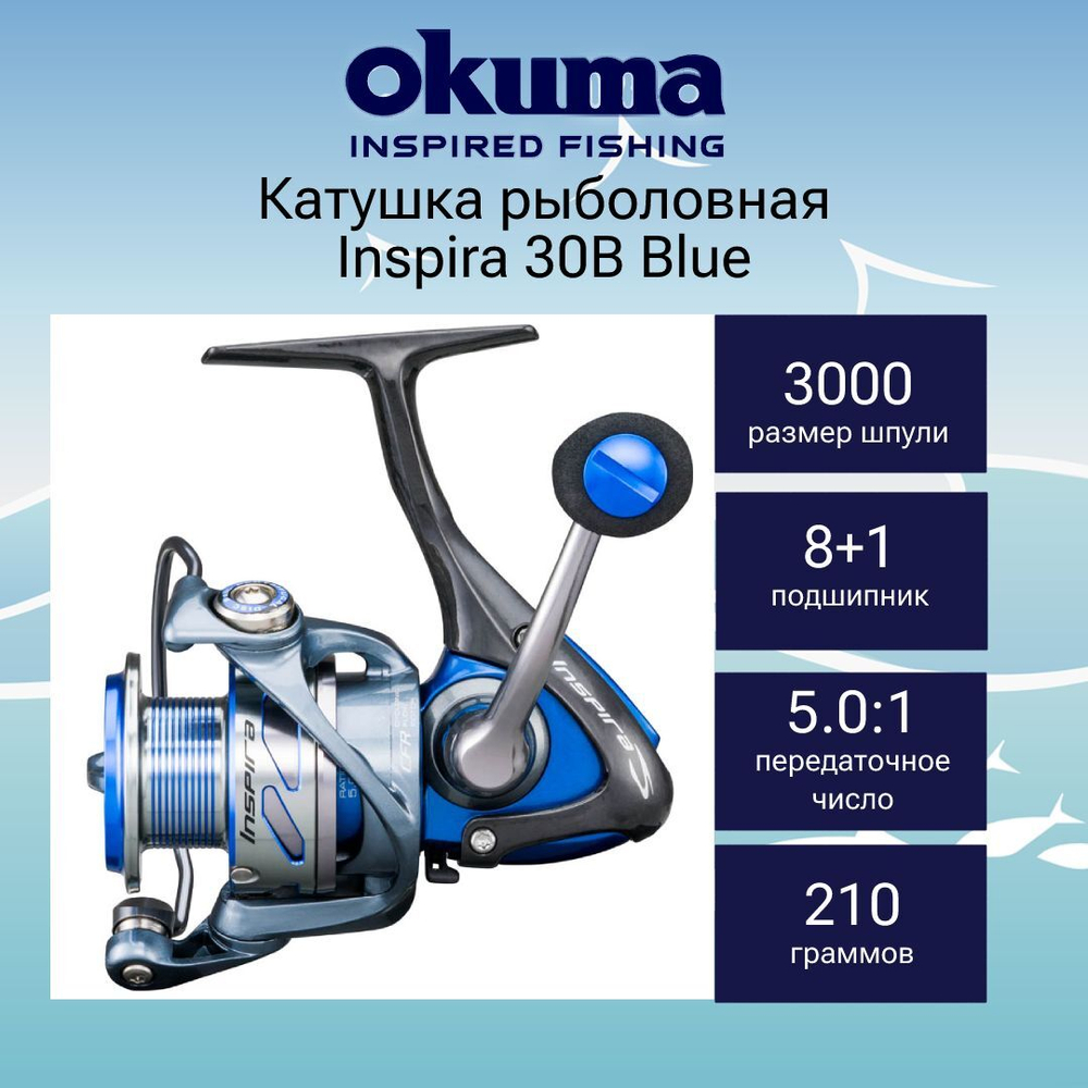 Катушка безынерционная Inspira 30B Blue + доп.шпуля