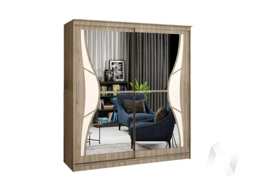 Шкаф-купе 1;7 Элегант №1 (ясень шимо темный)
