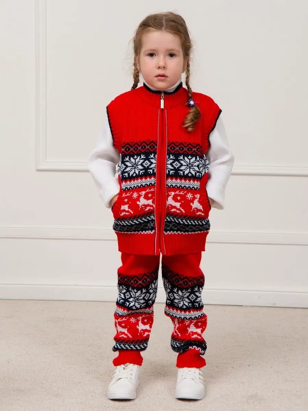 Жилет вязаный на молнии