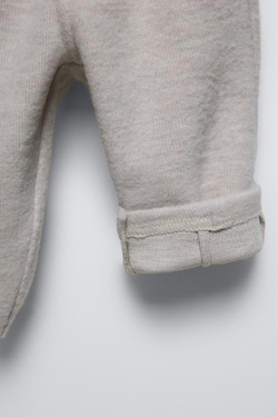 ZARA БРЮКИ BAGGY SOFT TOUCH, ПЕСОЧНЫЙ С МЕЛАНЖЕВЫМ ЭФФЕКТОМ