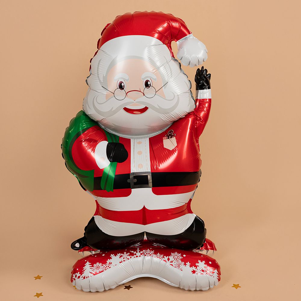 Шар 3D (47''/119 см) Фигура на подставке, Дед Мороз с подарками, 1 шт. в уп.
