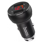 Автомобильное зарядное устройство USB Hoco Z22 (3.1A, 2 порта, с дисплеем) Черный