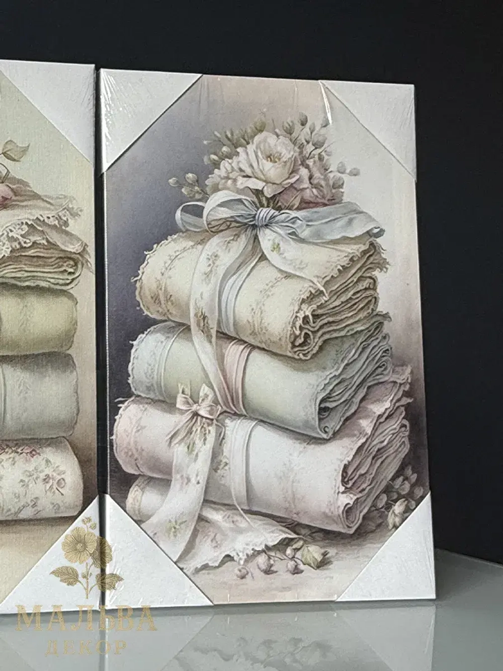 Панно на стену "Облака ткани" 2 штуки 22x35x2.5 см
