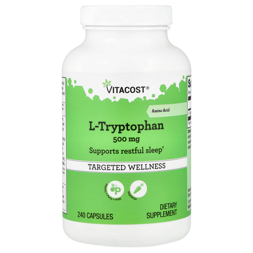 Vitacost, L-триптофан, 500 мг, 240 капсул