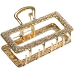 Заколка-краб для волос «AKS - DesignPRO», прямоугольник, цвет золото и хром, 6.7*3см