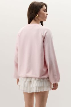 Свитшот с V-образным вырезом нежно-розового цвета
