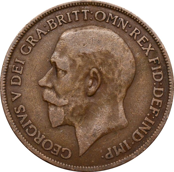 1 пенни 1911-1926 Великобритания F-VF