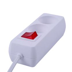 S-CU2-1.5B WHITE Удлинитель серии Ultra. шнур 1.5м.. 2 гнезда. 10A. б-з. Белый. TM Uniel