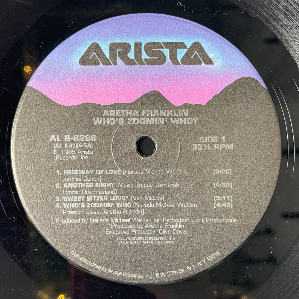 Винтажная виниловая пластинка LP Aretha Franklin Who Zoomin Who? (Germany 1985) Без конверта