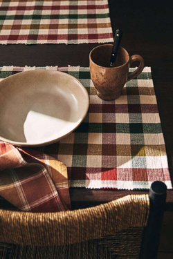 ZARA HOME САЛФЕТКА ИЗ КЛЕТЧАТОГО ХЛОПКА (УПАКОВКА ИЗ 2 ШТУК), ЗЕЛЕНЫЙ