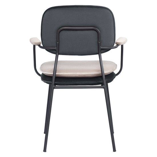 Стул с подлокотниками pea, велюр, темно-серый/бежевый