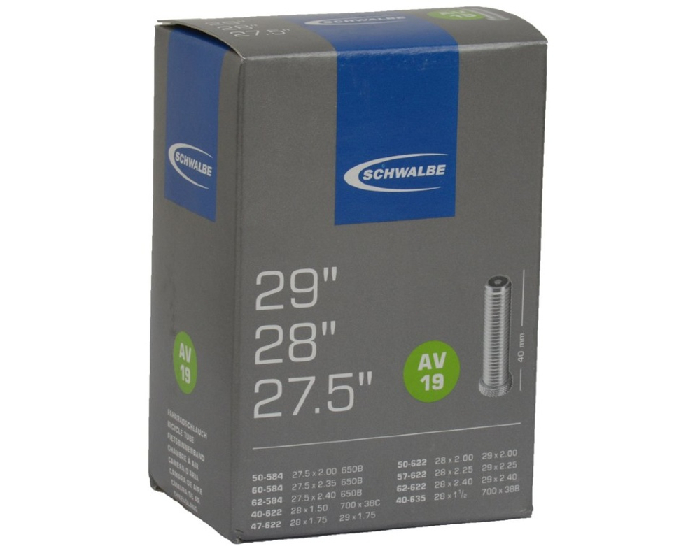 Камера 27,5-29" авто 05-10400090.01 AV19 27,5-29х1.60-2.40 (40/62-584/635) IB AGV 40mm SCHWALBE