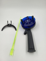 Удочка для зимней рыбалки Три Кита Tehno, катушка d-75mm, с пластмассовой ручкой (хлыст стекловолокно), красная, 1 штука (удочка зимняя)