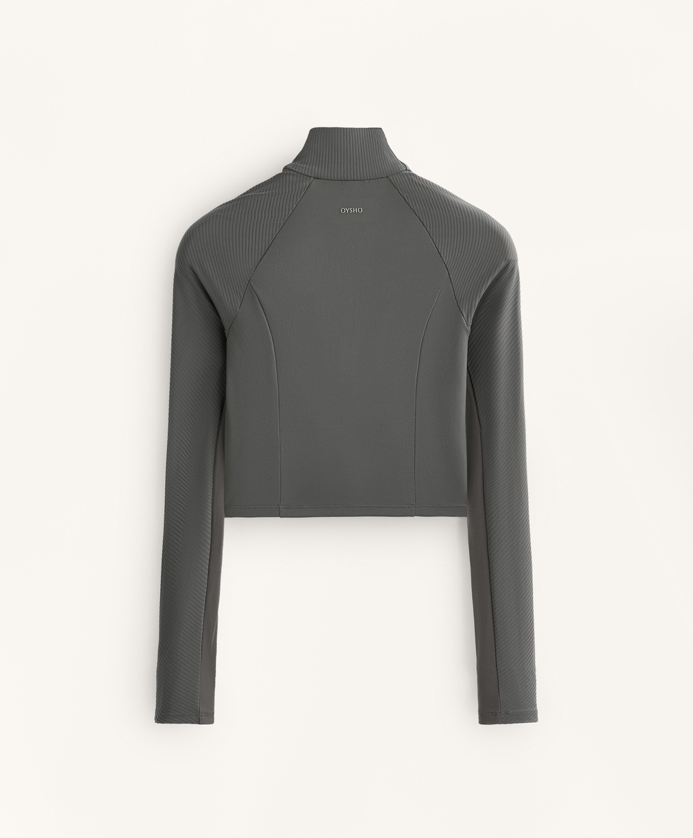 Oysho Топ Comfortlux с длинными рукавами, темный антрацит