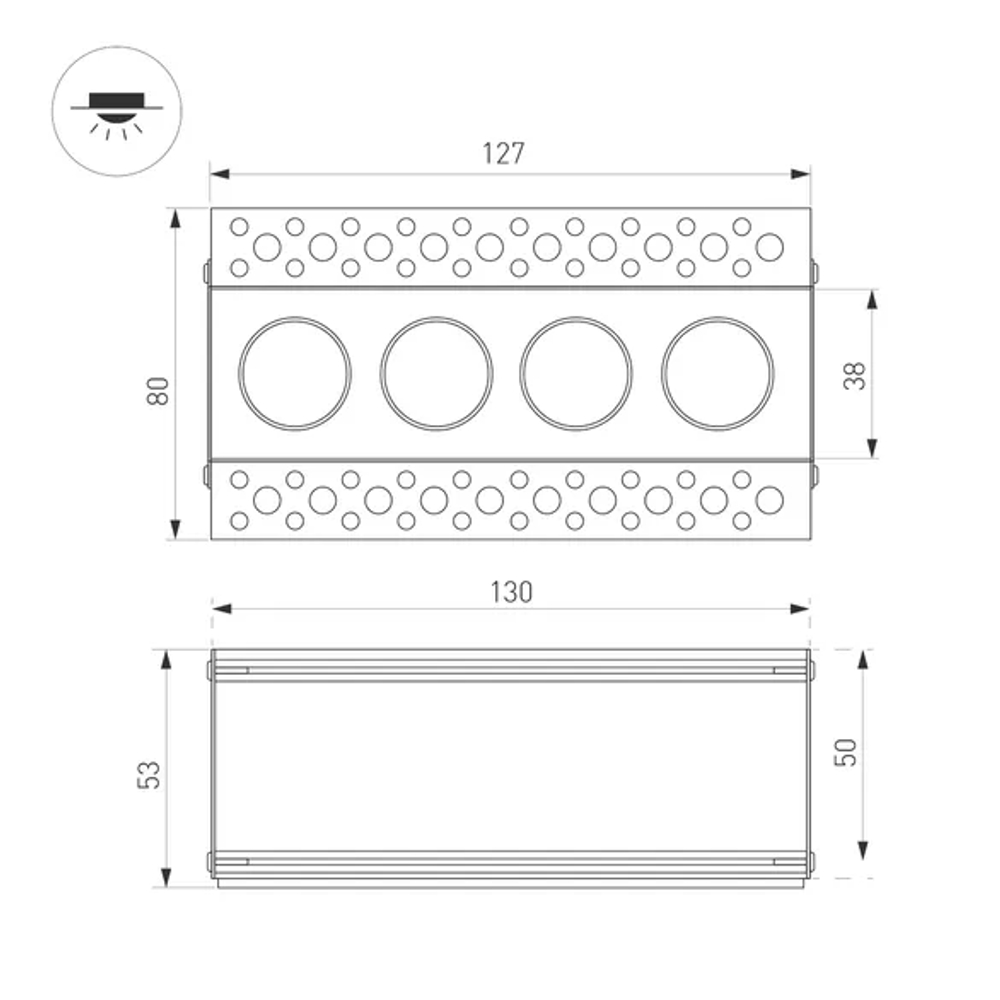 Светильник MS-ORIENT-BUILT-TRIMLESS-TC-S38x127-10W Day4000 (WH-BK, 30 deg, 230V) (Arlight, IP20 Металл, 5 лет) 032224