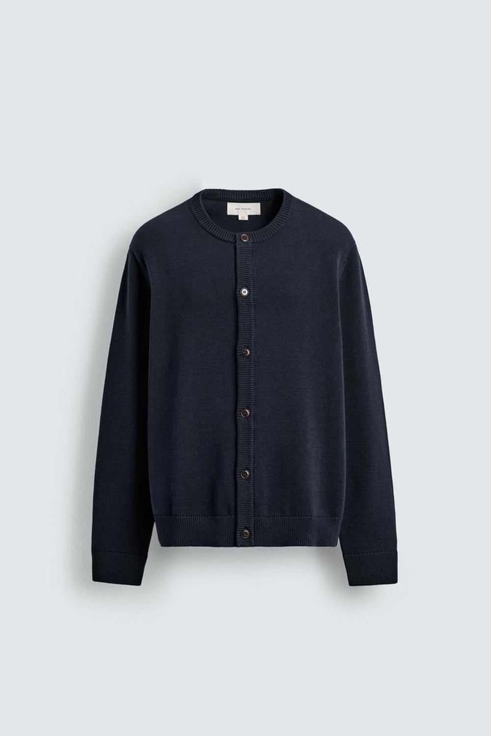 ZARA КАРДИГАН ИЗ ХЛОПКА КЛАССИЧЕСКОГО КРОЯ, МОРСКОЙ ТЕМНО-СИНИЙ