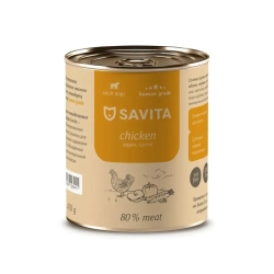 Savita влажный корм для взрослых собак всех пород с курицей, яблоком и морковью, в консервах - 410 г