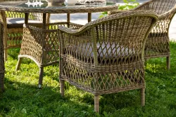 "Дольче" обеденная группа из искусственного ротанга, цвет соломенный