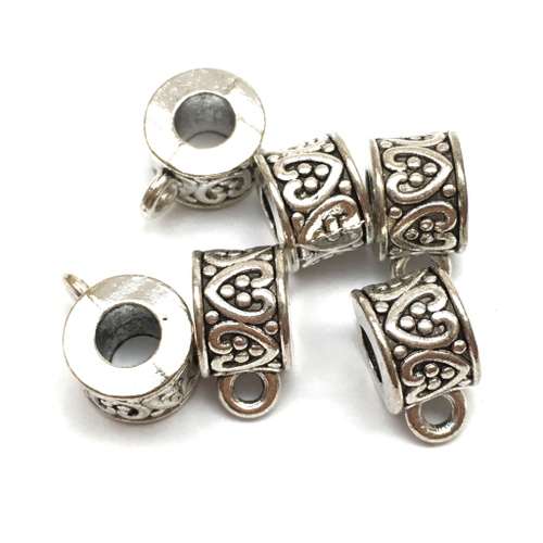 Бейл "Сердце" 14х7 мм, под серебро