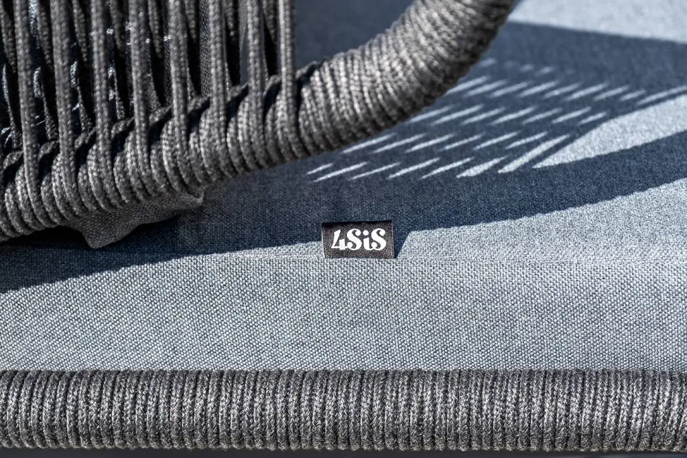 "Милан" лаунж-зона 4-местная плетеная из роупа (веревки), каркас алюминиевый темно-серый, роуп темно-серый