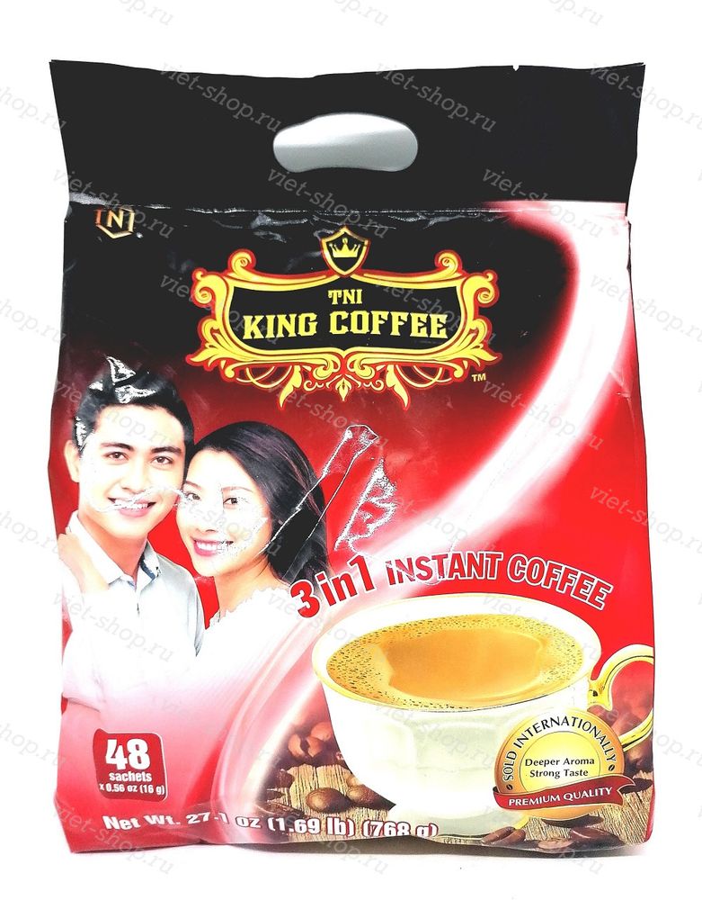 Кофе растворимый King Coffee, 3 в 1, 48 пак.