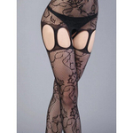 Боди-комбинезон черный с ажурным рисунком (Impulse) (S-L)