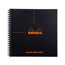 Блокнот Rhodia Classic Reverse Book на спирали 21х21 в точку 80 гр черный (193639C)