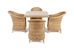 "Фредо" обеденная группа из искусственного ротанга, цвет соломенный