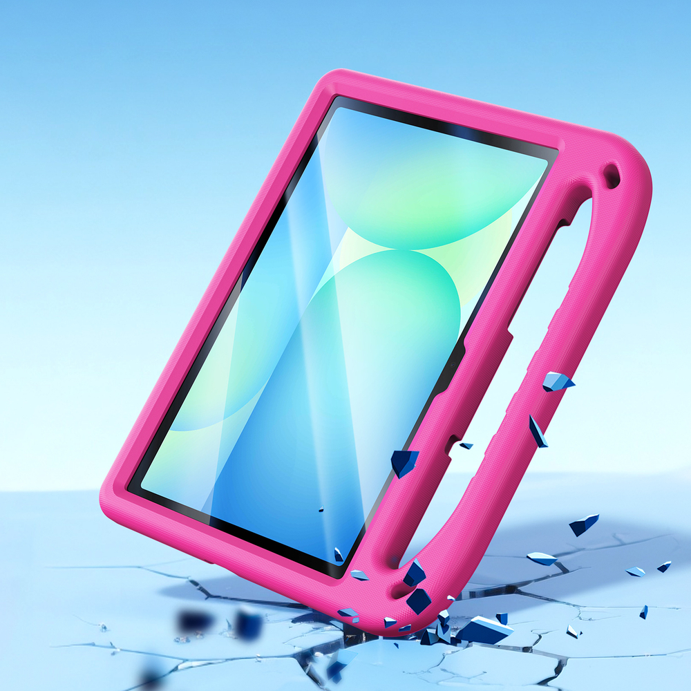 Детский чехол розового цвета на планшет Samsung Tab S10 FE, S9, S9 FE, S8 и S7 от от Dux Ducis, серия Puff Series Case