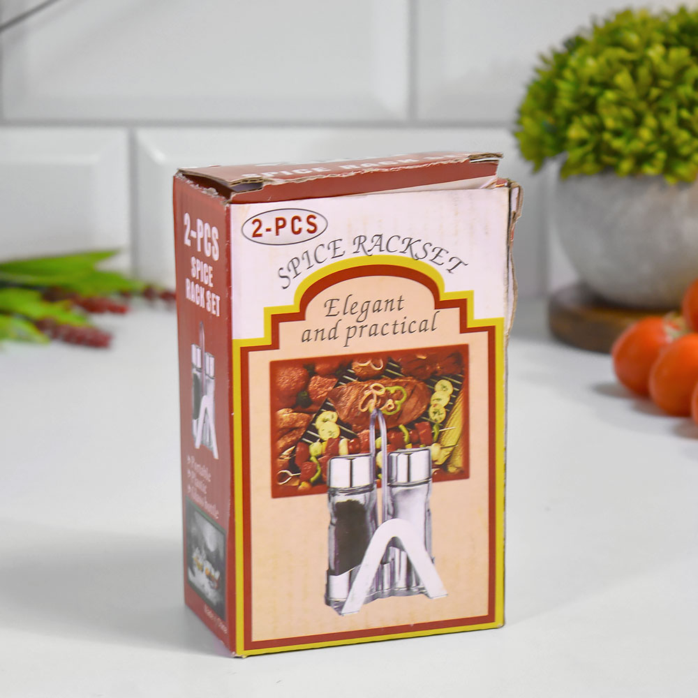 Набор для специй 2 предмета + салфетница на подставке, нерж, стекло