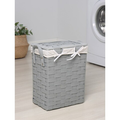 Корзина для белья Плетение 37×24×42 см (серый)