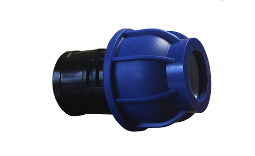 Муфта компрессионная соединительная ПНД, DN 40, PN 16, внутренняя резьба х1 1/4”, обжимной для ПЭ труб, 20-40гр., Кудиновский трубный завод